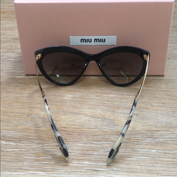 Miu Miu Cateye Sunglasses - Black & Tort main image 11